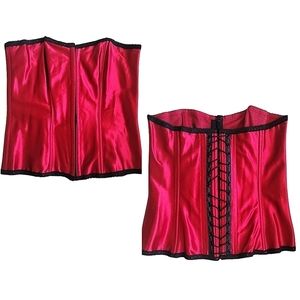 LA Vie en Rose Sexy Corset Tube Top Size Large in Red